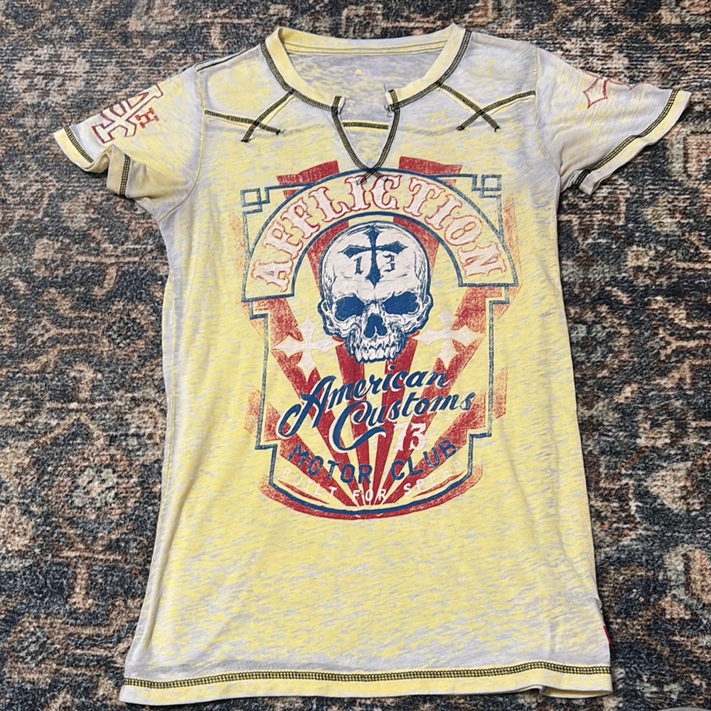 Affliction Yellow Graphic T-Shirt